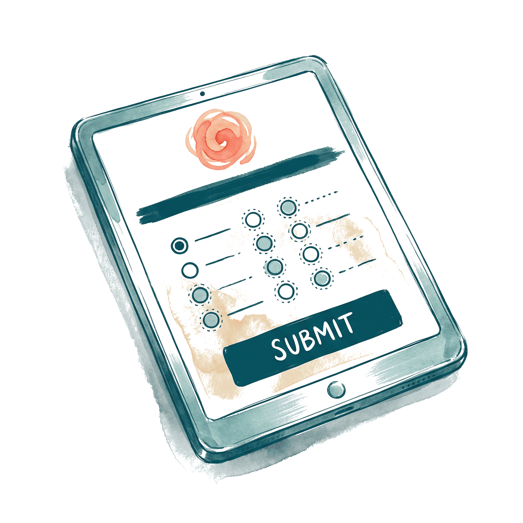 Branded survey on a tablet